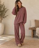 Line By Line Relaxed Stripe Top & Flowing Pant Set