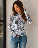 Whispered Bloom Sheer Floral Mesh Top