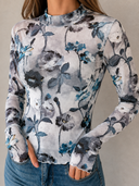 Whispered Bloom Sheer Floral Mesh Top