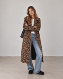 Wild Instinct Leopard Print Longline Coat