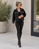 Rebel Spark Rhinestone Denim Jacket