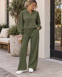 City Stroll Zip-Neck Pullover & Relaxed Pant Set