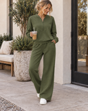 City Stroll Zip-Neck Pullover & Relaxed Pant Set