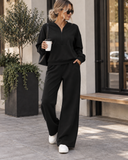 City Stroll Zip-Neck Pullover & Relaxed Pant Set