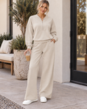 City Stroll Zip-Neck Pullover & Relaxed Pant Set