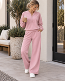 City Stroll Zip-Neck Pullover & Relaxed Pant Set