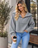 After Hours Ribbed Quarter-Zip Pullover