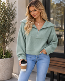After Hours Ribbed Quarter-Zip Pullover