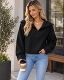 After Hours Ribbed Quarter-Zip Pullover