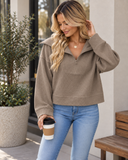 After Hours Ribbed Quarter-Zip Pullover