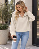 After Hours Ribbed Quarter-Zip Pullover