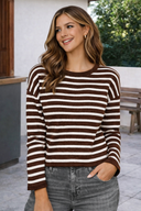 Cocoa Stripe Long Sleeve Tee