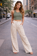Floral Embroidered Twill Straight Western Jeans
