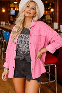 Bon Bon Pearl Beaded Pink Denim Jacket