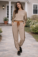 Women's Joggers with Animal Print Contrast