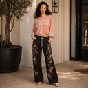 POL Textured Patch Shirring Top