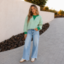 Striped Exposed Seam Patchwork Loose Pullover Top