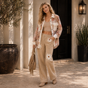Oversized Woven Floral Print Shacket