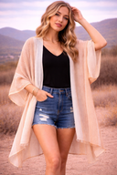 Striped Two-Tone Cover-up Kimono