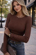 Basic Everyday Ribbed Long Sleeve Top