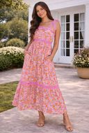 Floral Tie-Shoulder Maxi Dress