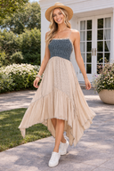 Boho Handkerchief Midi Dress