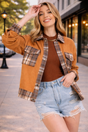 Contrast Plaid Snap Button Brushed | 2 Colors!