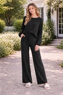 LUXE Soft Long Sleeve & Wide Leg Pant Lounge Set