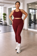 Plus-Size Burgundy Activewear Set