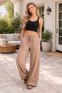 High Rise Wide Leg Drawstring Pants