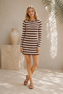 After Hours Striped Knit Mini Dress