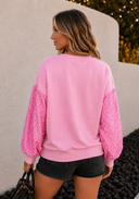 Bubblegum Bliss Sequin Patchwork Pullover