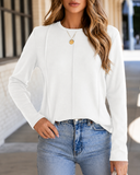 Polished White Long Sleeve Top