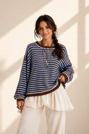 Weekend Wanderer Striped Oversized Knit Sweater