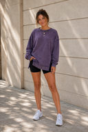 Mineral Wash Exposed Seam Side Slit Sweatshirt
