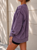 Mineral Wash Exposed Seam Side Slit Sweatshirt