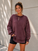 Mineral Wash Exposed Seam Side Slit Sweatshirt