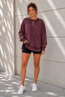 Mineral Wash Exposed Seam Side Slit Sweatshirt