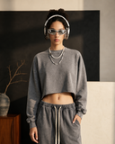 Gray Cropped Sweatshirt