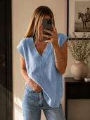 LUXE V-Neck Sleeveless Knit Top