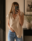 LUXE V-Neck Sleeveless Knit Top