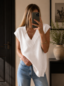 LUXE V-Neck Sleeveless Knit Top