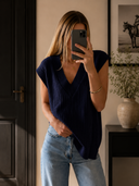 LUXE V-Neck Sleeveless Knit Top