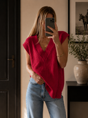 LUXE V-Neck Sleeveless Knit Top