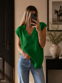 LUXE V-Neck Sleeveless Knit Top