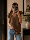 LUXE V-Neck Sleeveless Knit Top