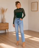 Elevated Long Sleeve Mesh Top
