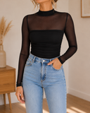 Elevated Long Sleeve Mesh Top