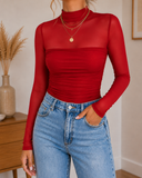 Elevated Long Sleeve Mesh Top