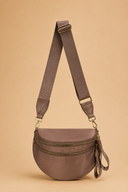 Double Zip Crescent Shape Adjustable Sling Bag